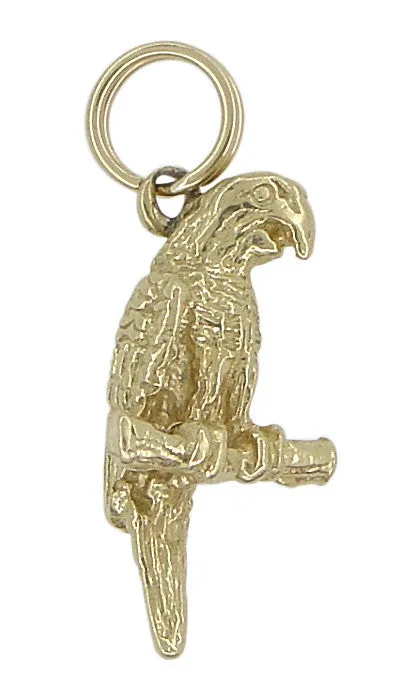 Antique Jewelry Mall Charm Necklaces Parrot on a Perch Charm in 14 Karat Gold Antique Jewelry Mall Charm Necklaces Parrot on a Perch Charm in 14 Karat Gold