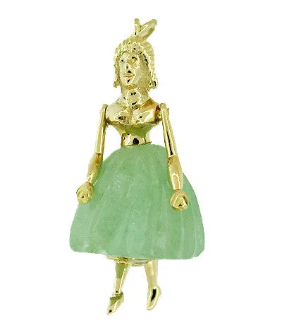 Antique Jewelry Mall Necklaces Ballerina Movable Estate Pendant in Jade and 18 Karat Gold Antique Jewelry Mall Necklaces Ballerina Movable Estate Pendant in Jade and 18 Karat Gold