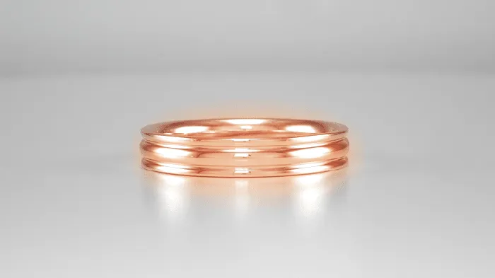 Antique Jewelry Mall Rings 4mm Retro Moderne Double Grooved Wedding Band in 14K Rose Gold Antique Jewelry Mall Rings 4mm Retro Moderne Double Grooved Wedding Band in 14K Rose Gold