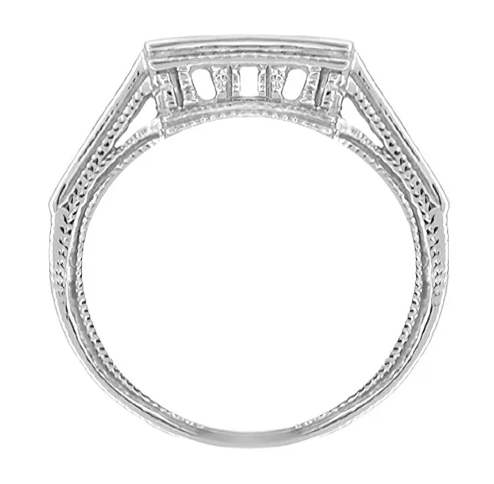 Antique Jewelry Mall Rings Art Deco Diamonds Filigree Companion Wedding Ring in Platinum Antique Jewelry Mall Rings Art Deco Diamonds Filigree Companion Wedding Ring in Platinum
