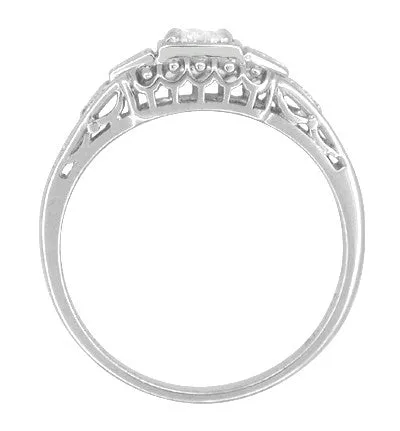 Antique Jewelry Mall Rings Art Deco Filigree Diamond Engagement Ring in 14 Karat White Gold Antique Jewelry Mall Rings Art Deco Filigree Diamond Engagement Ring in 14 Karat White Gold