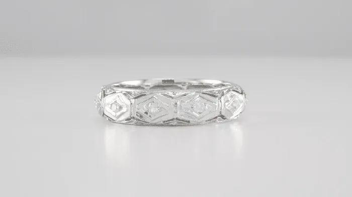 Antique Jewelry Mall Rings Edgewood Art Deco Antique Diamond Wedding Ring in Platinum 46mm Wide Size 45 Antique Jewelry Mall Rings Edgewood Art Deco Antique Diamond Wedding Ring in Platinum 46mm Wide Size 45
