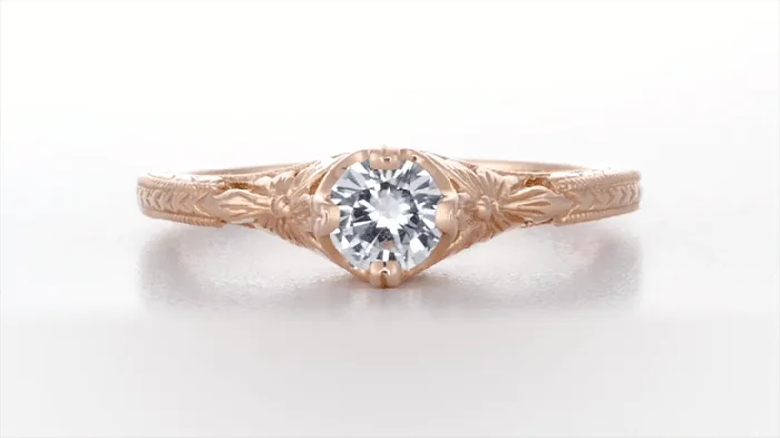 Antique Jewelry Mall Rings Rose Gold Art Deco Engraved Filigree Flowers and Wheat 043 Carat Old Diamond Engagement Ring Antique Jewelry Mall Rings Rose Gold Art Deco Engraved Filigree Flowers and Wheat 043 Carat Old Diamond Engagement Ring