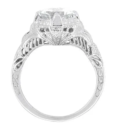 Art Deco Cubic Zirconia CZ Engraved Filigree Promise Ring in Sterling Silver Antique Jewelry Mall Rings Art Deco Cubic Zirconia CZ Engraved Filigree Promise Ring in Sterling Silver Antique Jewelry Mall Rings