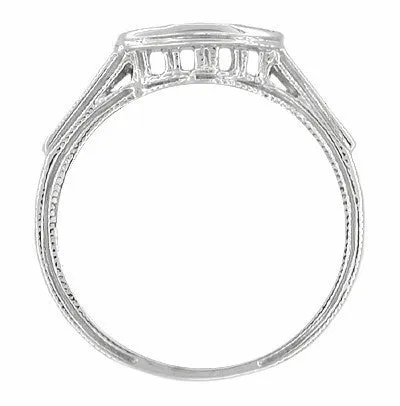 Art Deco Diamonds Filigree and Wheat Curved Hugger Wedding Ring in 14 or 18 Karat White Gold Antique Jewelry Mall Rings Art Deco Diamonds Filigree and Wheat Curved Hugger Wedding Ring in 14 or 18 Karat White Gold Antique Jewelry Mall Rings
