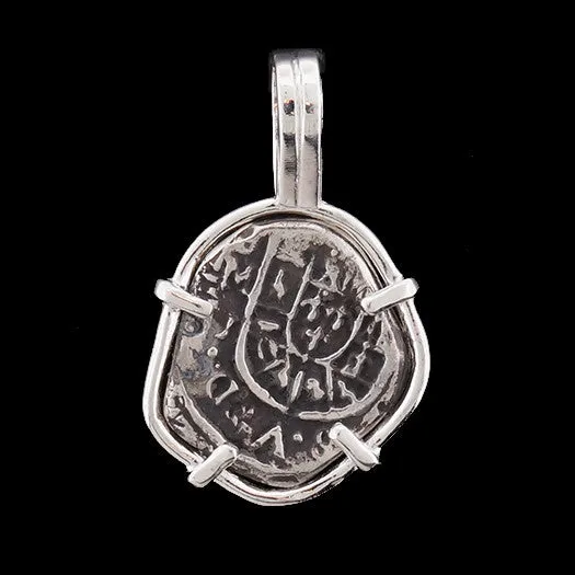 Atocha Jewelry Odd 1 Reale Silver Coin Pendant with Sterling Silver Frame The Treasure Shoppe Necklaces Atocha Jewelry Odd 1 Reale Silver Coin Pendant with Sterling Silver Frame The Treasure Shoppe Necklaces