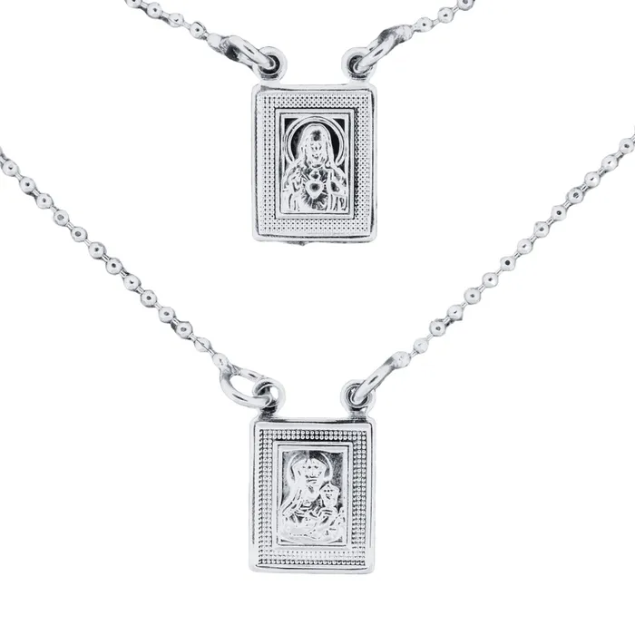 BRAZIL Necklaces SilverPlated Scapular Dainty Necklace no clasp 26inch