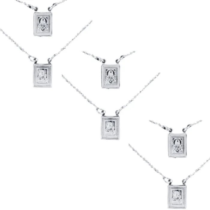 BRAZIL Necklaces SilverPlated Scapular Dainty Necklace no clasp 26inch