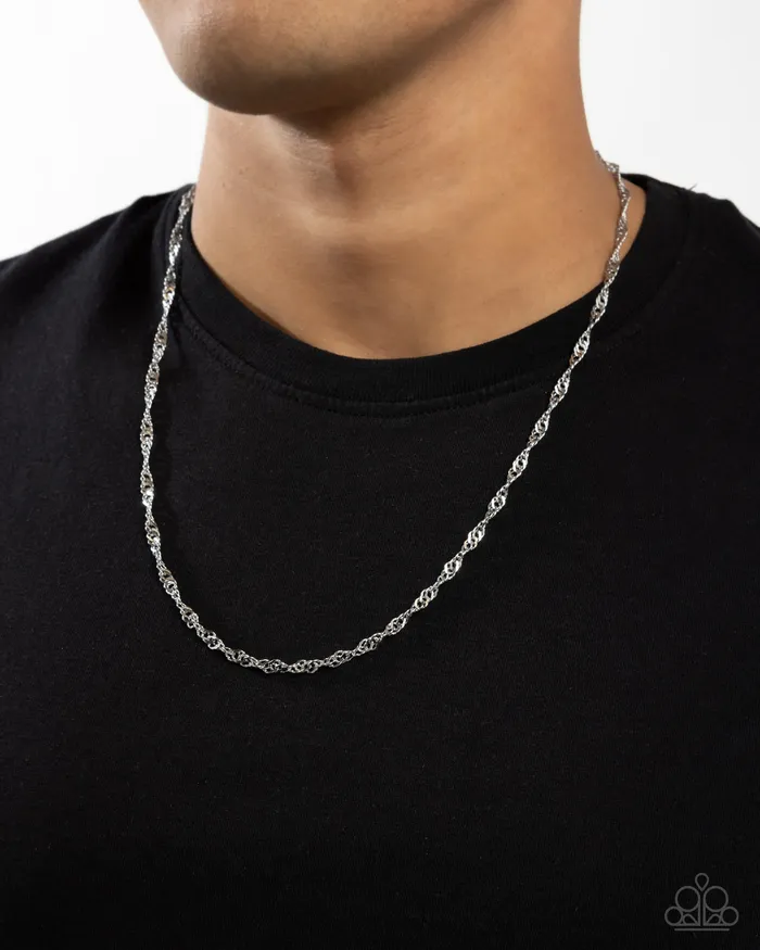 Chain Confrontation Silver Stainless Steel Urban Necklace Paparazzi Paparazzi Accessories Necklaces