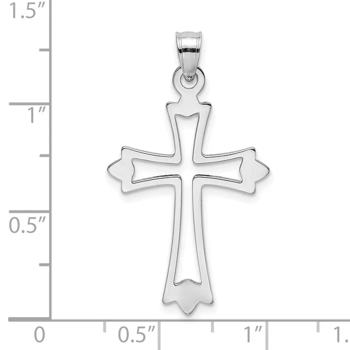 Charm Necklaces 10k White Gold 19 mm Polished CutOut Cross Charm 087 grams Qgold Charm Necklaces 10k White Gold 19 mm Polished CutOut Cross Charm 087 grams Qgold