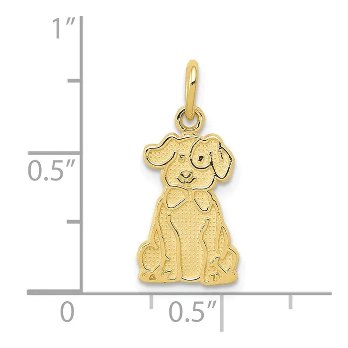 Charm Necklaces 10k Yellow Gold 10 mm Puppy Charm 07 grams Qgold Charm Necklaces 10k Yellow Gold 10 mm Puppy Charm 07 grams Qgold