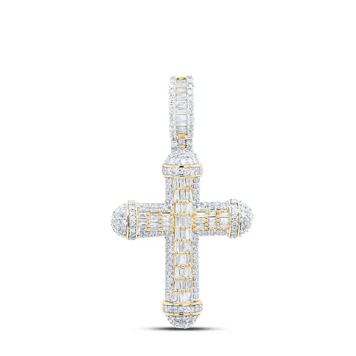 Charm Necklaces 10Kt Gold 1 12CtwDia Nk Cross Mens Charm GND