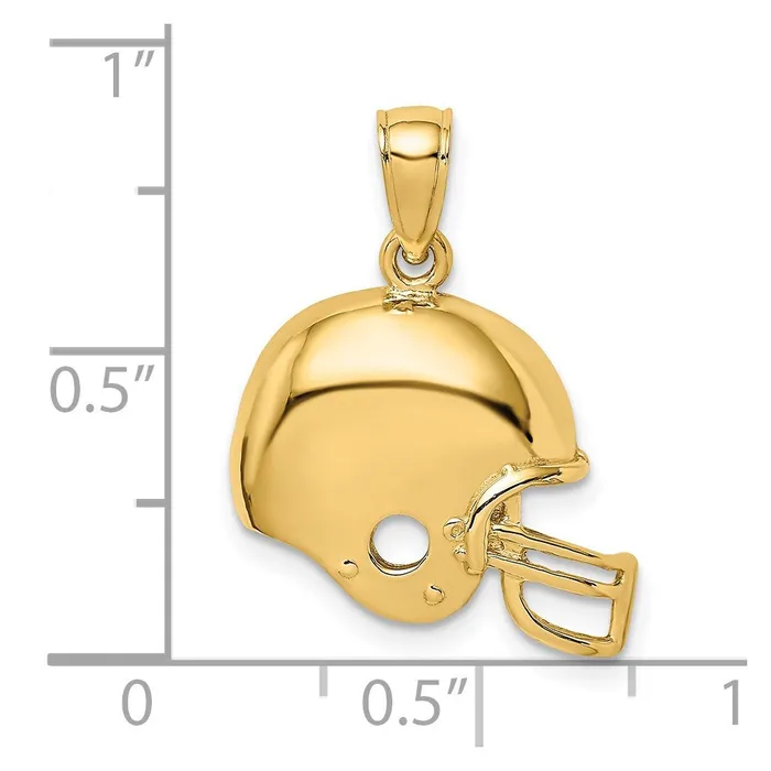 Charm Necklaces 14k Yellow Gold 1765 mm Football Helmet Charm 212 grams Qgold Charm Necklaces 14k Yellow Gold 1765 mm Football Helmet Charm 212 grams Qgold