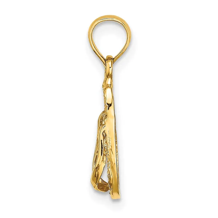 Charm Necklaces 14k Yellow Gold 56 mm 3D KEY WEST Flip Flop Charm 072 grams Qgold Charm Necklaces 14k Yellow Gold 56 mm 3D KEY WEST Flip Flop Charm 072 grams Qgold