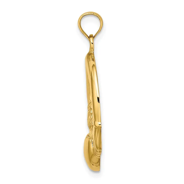 Charm Necklaces Qgold 10k Yellow Gold 21 mm Polished Large Claddagh Heart Charm 229 grams Charm Necklaces Qgold 10k Yellow Gold 21 mm Polished Large Claddagh Heart Charm 229 grams