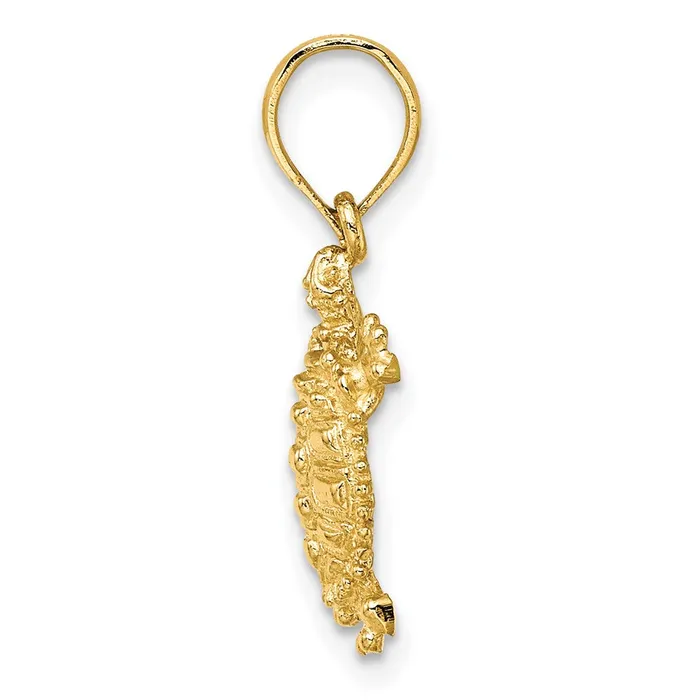 Charm Necklaces Qgold 10k Yellow Gold 97 mm 2D Land Turtle Charm 088 grams Charm Necklaces Qgold 10k Yellow Gold 97 mm 2D Land Turtle Charm 088 grams