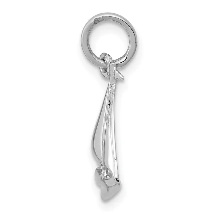 Charm Necklaces Qgold 14k White Gold 12 mm Solid Polished 3D Sailboat Charm 091 grams Charm Necklaces Qgold 14k White Gold 12 mm Solid Polished 3D Sailboat Charm 091 grams