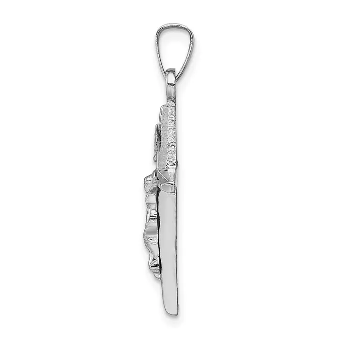 Charm Necklaces Qgold 14k White Gold 15 mm INRI Crucifix Charm 13 grams