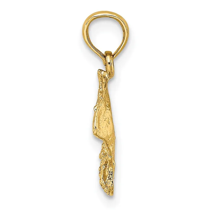 Charm Necklaces Qgold 14k Yellow Gold 1155 mm Stingray Charm 07 grams