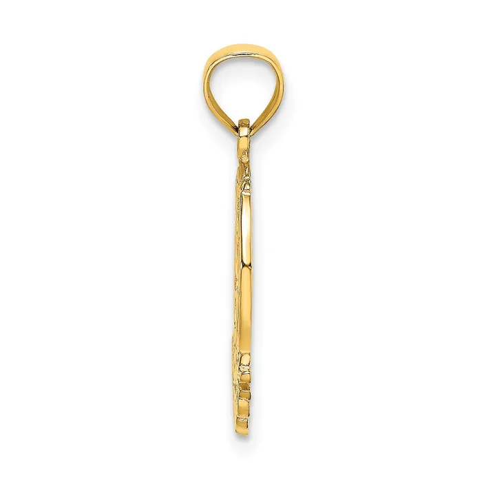 Charm Necklaces Qgold 14k Yellow Gold 133 mm GOOD LUCK Horseshoe and Clover Charm 111 grams Charm Necklaces Qgold 14k Yellow Gold 133 mm GOOD LUCK Horseshoe and Clover Charm 111 grams