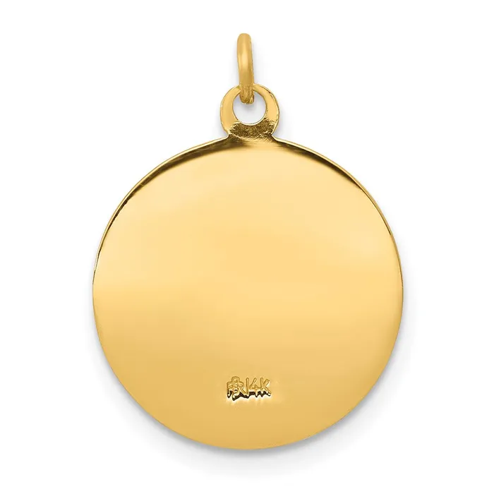 Charm Necklaces Qgold 14k Yellow Gold 155 mm Saint Anne Medal Charm 119 grams
