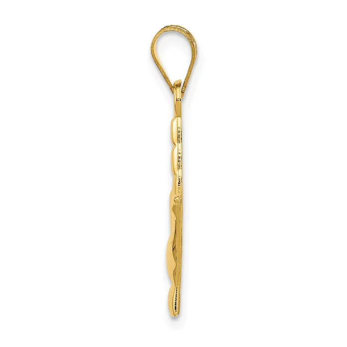 Charm Necklaces Qgold 14k Yellow Gold 15 mm Polished I Love You HandSign Language Charm 104 grams Charm Necklaces Qgold 14k Yellow Gold 15 mm Polished I Love You HandSign Language Charm 104 grams