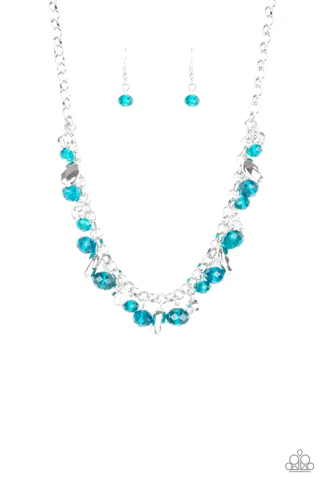Downstage Dazzle Blue Crystal White Rhinestone Silver Necklace Paparazzi Paparazzi Accessories Necklaces Downstage Dazzle Blue Crystal White Rhinestone Silver Necklace Paparazzi Paparazzi Accessories Necklaces