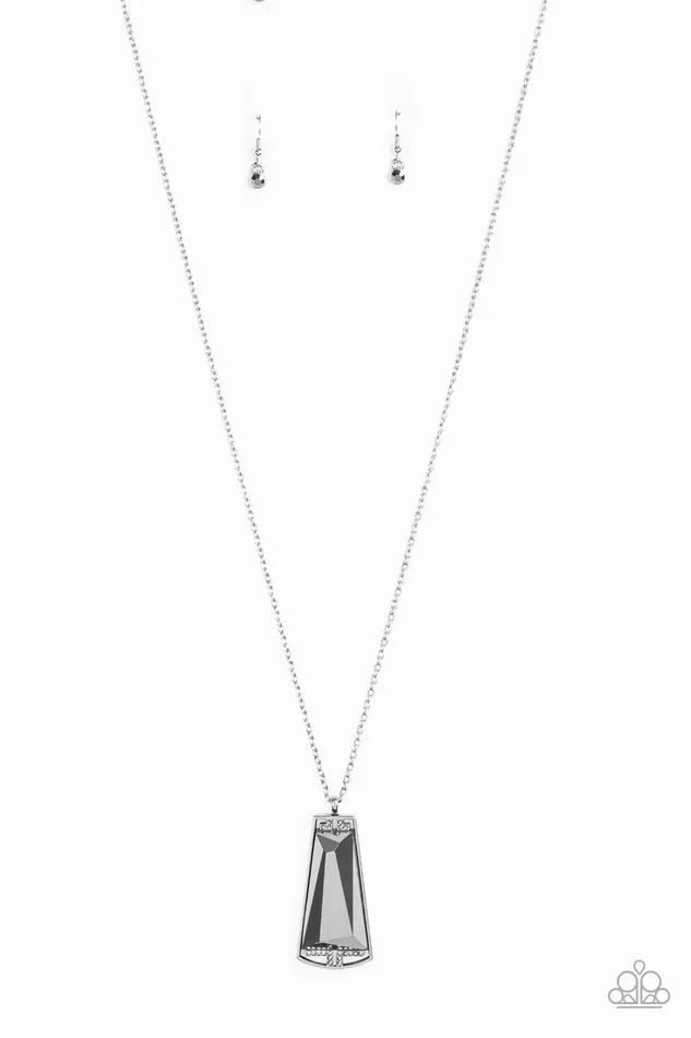 Empire State Elegance Silver Hematite Gem Rhinestone Pendant Necklace Paparazzi Paparazzi Accessories Necklaces Empire State Elegance Silver Hematite Gem Rhinestone Pendant Necklace Paparazzi Paparazzi Accessories Necklaces