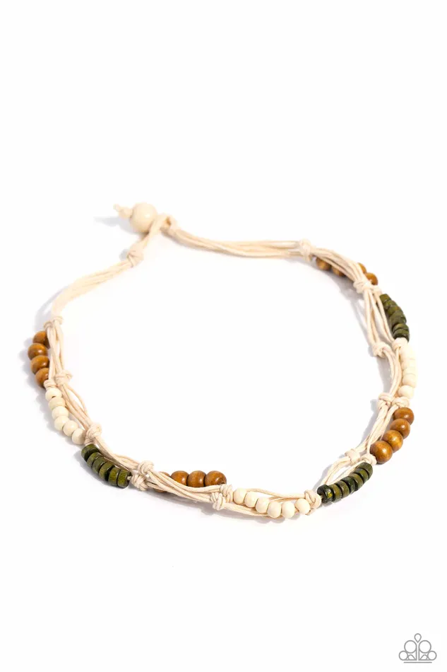Entrada Escapade Green Brown Wooden Bead White Cord Urban Necklace Paparazzi Paparazzi Accessories Necklaces Entrada Escapade Green Brown Wooden Bead White Cord Urban Necklace Paparazzi Paparazzi Accessories Necklaces
