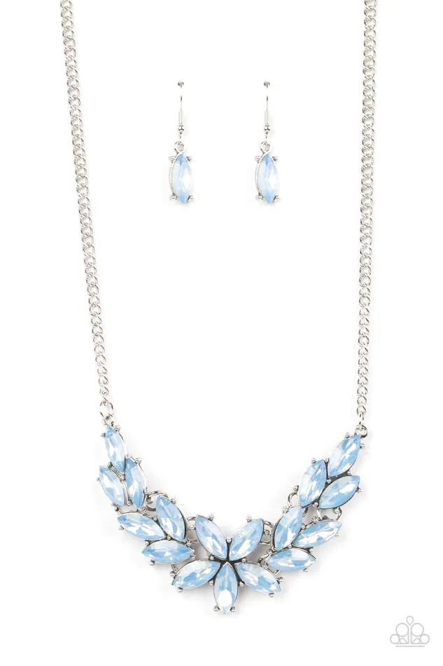 Ethereal Efflorescence Blue Opalescent Gem Silver Necklace Paparazzi EMP 2023 Week 1 Exclusive Paparazzi Accessories Necklaces Ethereal Efflorescence Blue Opalescent Gem Silver Necklace Paparazzi EMP 2023 Week 1 Exclusive Paparazzi Accessories Necklaces