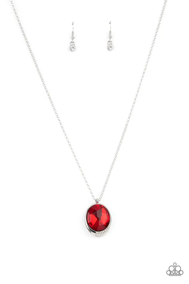 Fashion Finale Red Gem White Rhinestone Silver Dainty Necklace Paparazzi Paparazzi Accessories Necklaces Fashion Finale Red Gem White Rhinestone Silver Dainty Necklace Paparazzi Paparazzi Accessories Necklaces