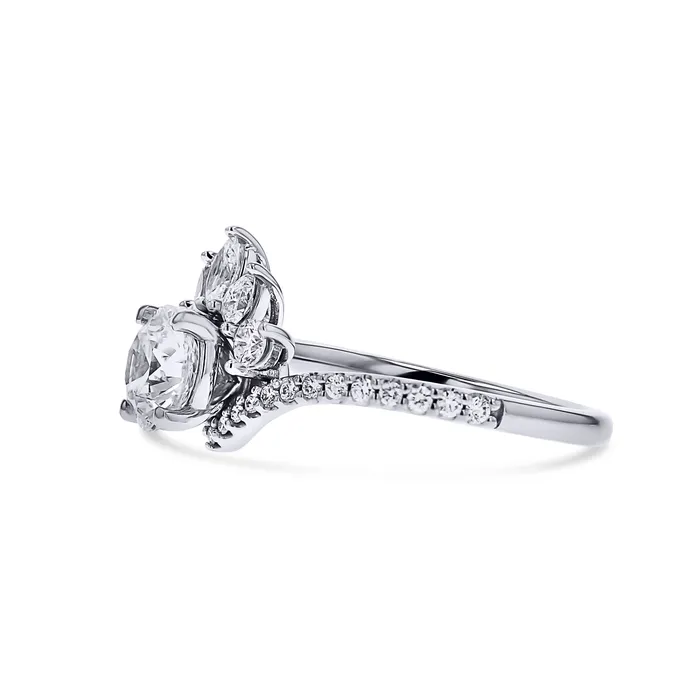 Frederick Goldman Rings LabGrown Crown Halo Diamond Engagement Ring