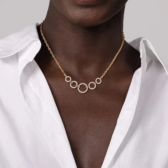 Gabriel Co Diamond Circles Chain Necklace Gabriel Co Necklaces