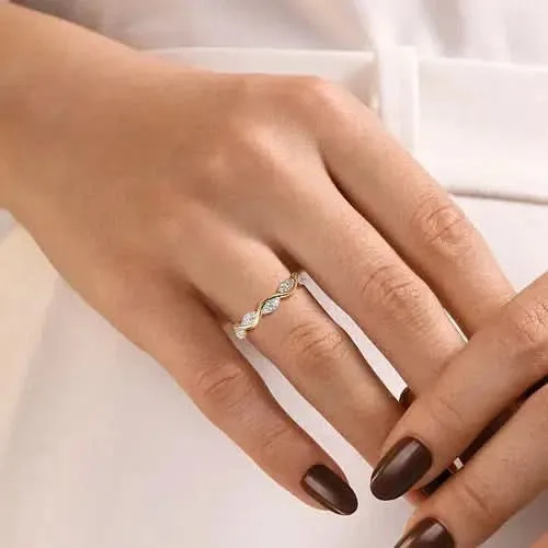 Gabriel Co Gold and Diamond Notch Ring Skeies Jewelers Rings