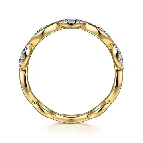 Gabriel Co Gold and Diamond Notch Ring Skeies Jewelers Rings