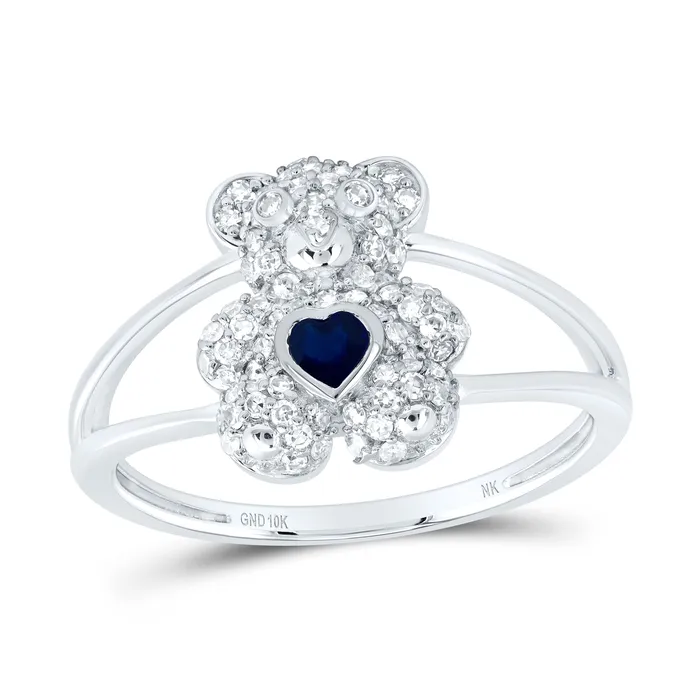 GND 13CtwNat Dia Nk 3X3Mm HsBs Nat Gem Heart Teddy Bear Ring 208 grams Rings GND 13CtwNat Dia Nk 3X3Mm HsBs Nat Gem Heart Teddy Bear Ring 208 grams Rings