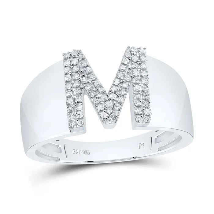 GND 15CtwDia P1 Initial M Mens Ring 482 grams Rings