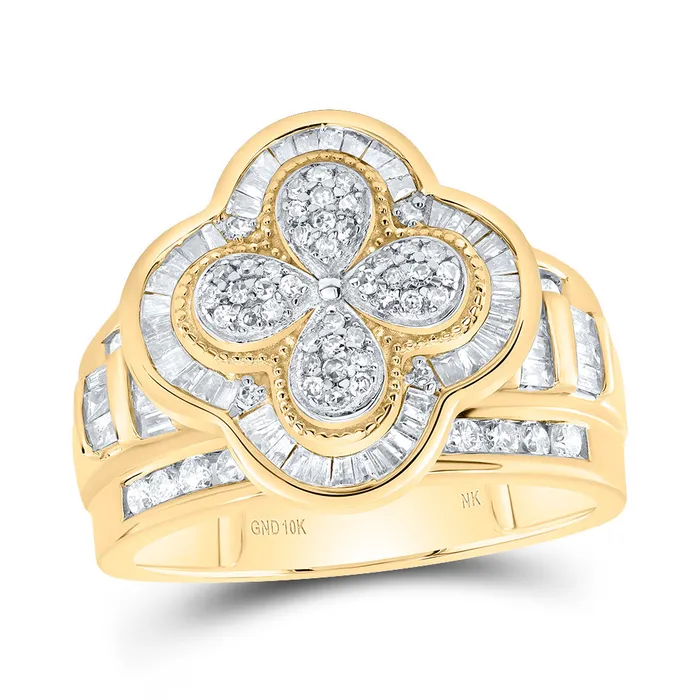 GND 1 CtwDia Nk Fashion Clover Ring 632 grams Rings