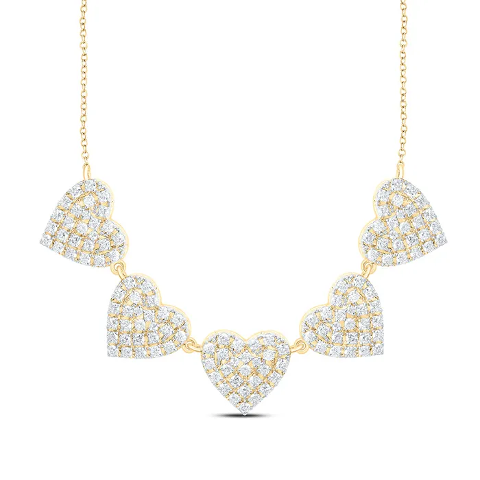 GND 10Kt Gold 1 14CtwDia Nk Heart Necklace 18Inch Necklaces