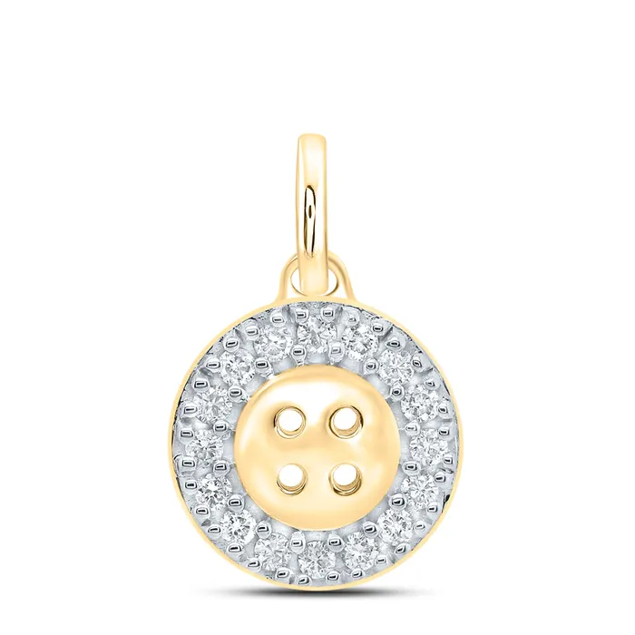 GND 10Kt Yellow Gold 110CtwDia Nk Gift Round Pendant 14 grams Necklaces