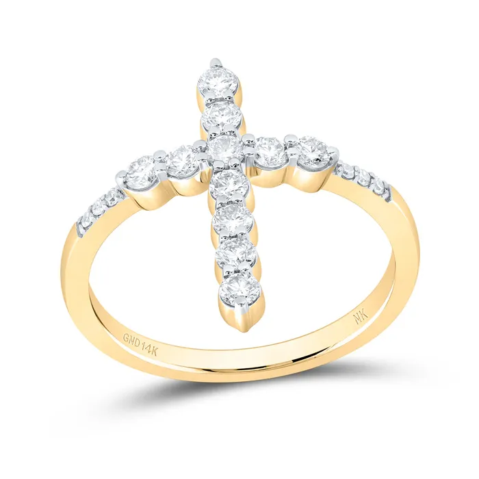 GND 58CtwNat Dia Nk Fashion Cross Ring 25 grams Rings