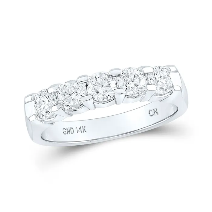 GND Gold 5stone Wedding Band 1 Cttw Round Natural Diamond Womens 465 grams Rings GND Gold 5stone Wedding Band 1 Cttw Round Natural Diamond Womens 465 grams Rings