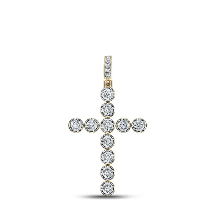 GND Gold Cross Cross Charm Pendant 13 Cttw Round Natural Diamond Mens 234 grams Necklaces GND Gold Cross Cross Charm Pendant 13 Cttw Round Natural Diamond Mens 234 grams Necklaces