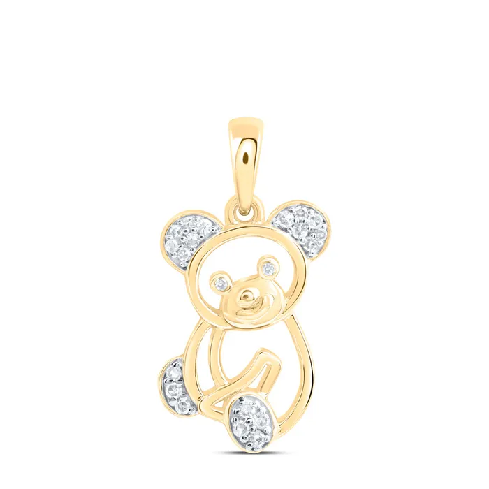GND Necklaces 10Kt Gold 112CtwDia Nk Gift Bear Pendant