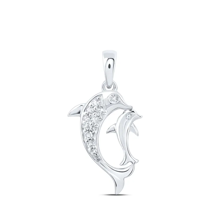 GND Necklaces 10Kt Gold 112CtwDia Nk Gift Dolphin Pendant