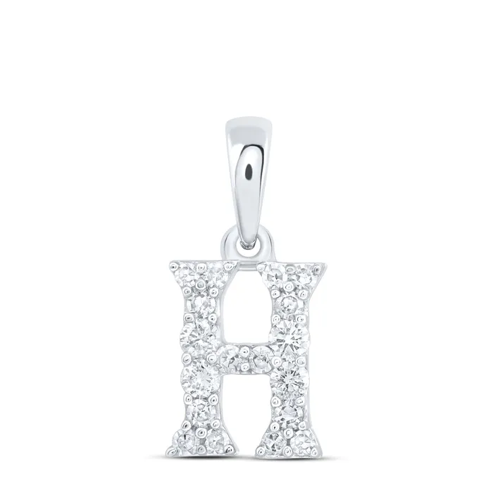 GND Necklaces 10Kt Gold 16CtwDia Nk Gift Initial H Pendant