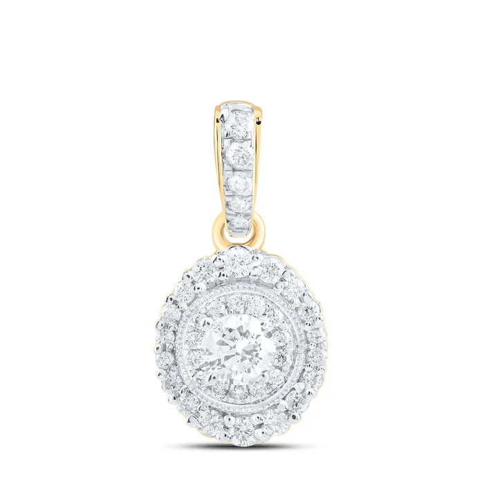 GND Necklaces 14Kt Gold 38CtwDia Cn Fashion Round Pendant
