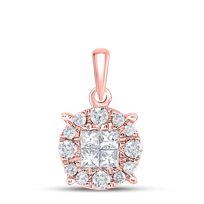 GND Necklaces 14Kt Rose Gold 14CtDia Ana M Soleil Pendant 081 grams