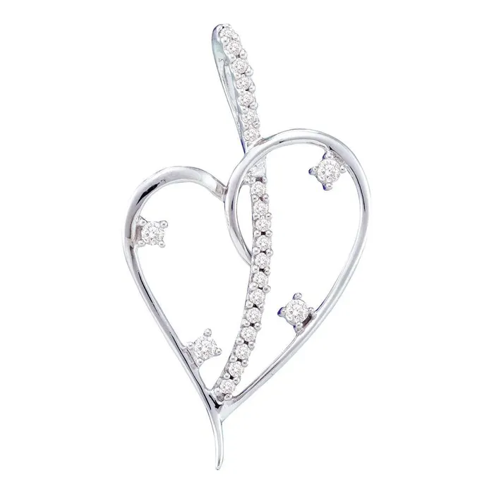 GND Necklaces 14Kt White Gold 15CtDia Ana M Heart Pendant 134 grams