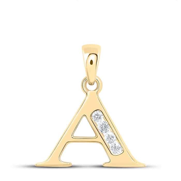 GND Necklaces Gold A Initial Letter Pendant 120 Cttw Round Natural Diamond Womens 078 grams GND Necklaces Gold A Initial Letter Pendant 120 Cttw Round Natural Diamond Womens 078 grams